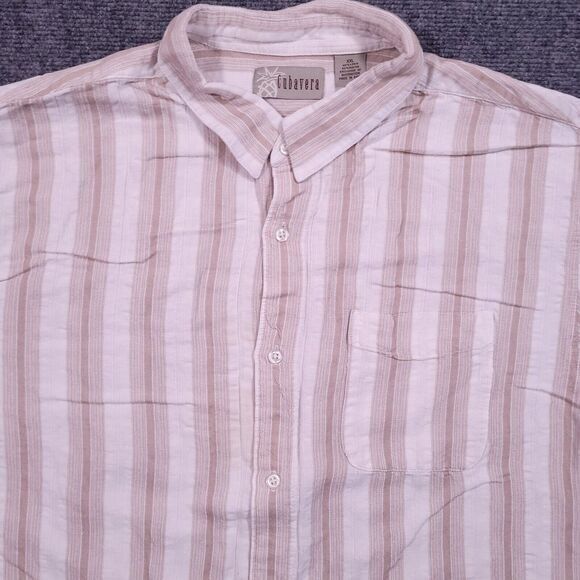 Cubavera Men's Linen Rayon Blend Size 2XL Button Up Stripe Shirt‎ Beach Vacation - Picture 1 of 10